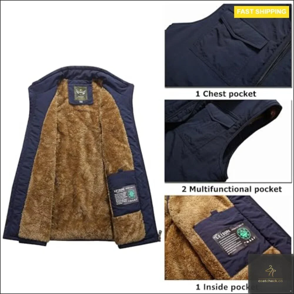Men's Puffer Vest Stand Collar Quilted Outdoor Activewear Lightweight Water